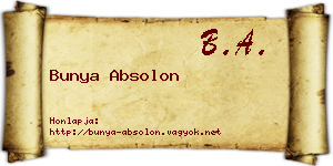 Bunya Absolon névjegykártya